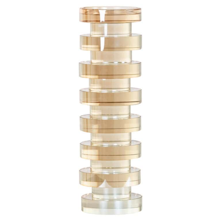 Kandelaar Cira amber groot, modern design, elegante decoratie.