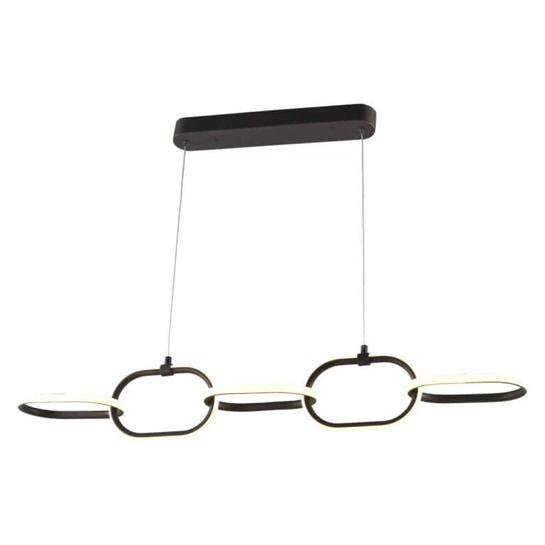 Moderne hanglamp Layn in bronze met ringvormige elementen.