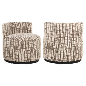 Lounge-Sessel „Franny“ in Creme mit geometrischem Muster für eine moderne Einrichtung.