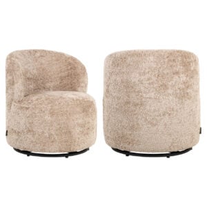Jackie sheep luxury lounge chair in natural color, swivel and comfortable.