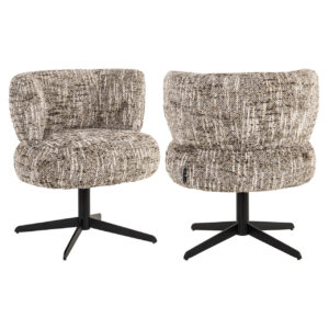 Eetkamerstoel Alexis bruin omara swivel met comfortabele bekleding.