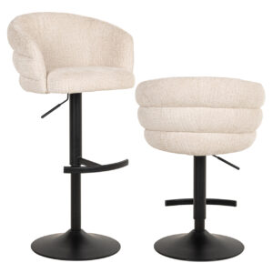 Modern beige Nikki bar stool Niagara with swivel function and comfortable seat.