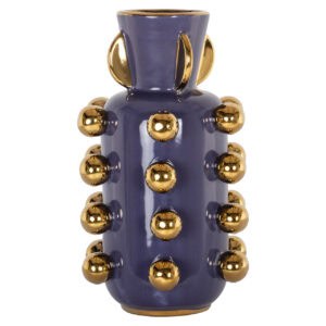 Lila Vase mit goldenen Kügelchen, modernes Design, Richmond Interiors.