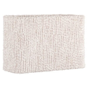Cream-colored rectangular lampshade for interior decoration.