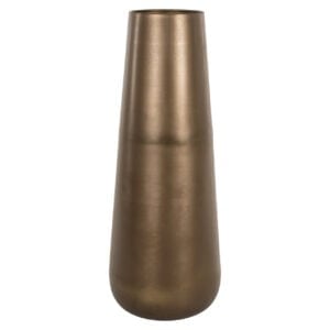 Petit vase antique en bronze avec une finition dorée.