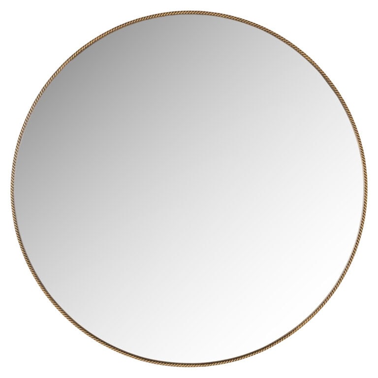 Lavinia 110Ø round gold mirror for interior decoration.