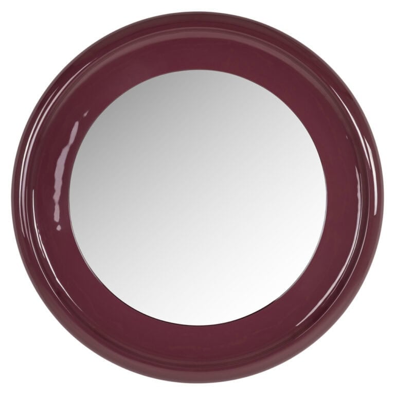 Rode spiegel Eabel met ronde vorm voor modern interieur.