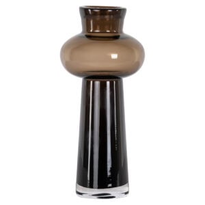 Elegante Glasvase in Braun und Schwarz zur Dekoration.