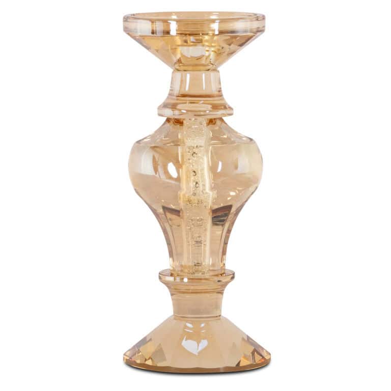 Kandelaar Dilan amber klein, elegant decoratief stuk voor interieur.