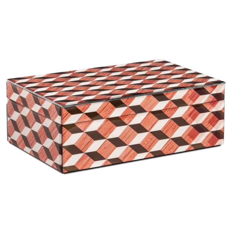 Multicolor opbergdoos Chady met geometrisch patroon voor decoratie.