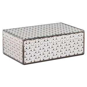 Large Feliz storage box Feliz a black-and-white geometric pattern.