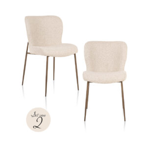set de 2 chaises de salle à manger set de 2 de style biscotti, avec pieds en bois.