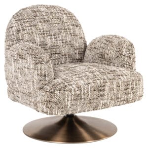 Kagney brown swivel lounge chair with comfortable upholstery.