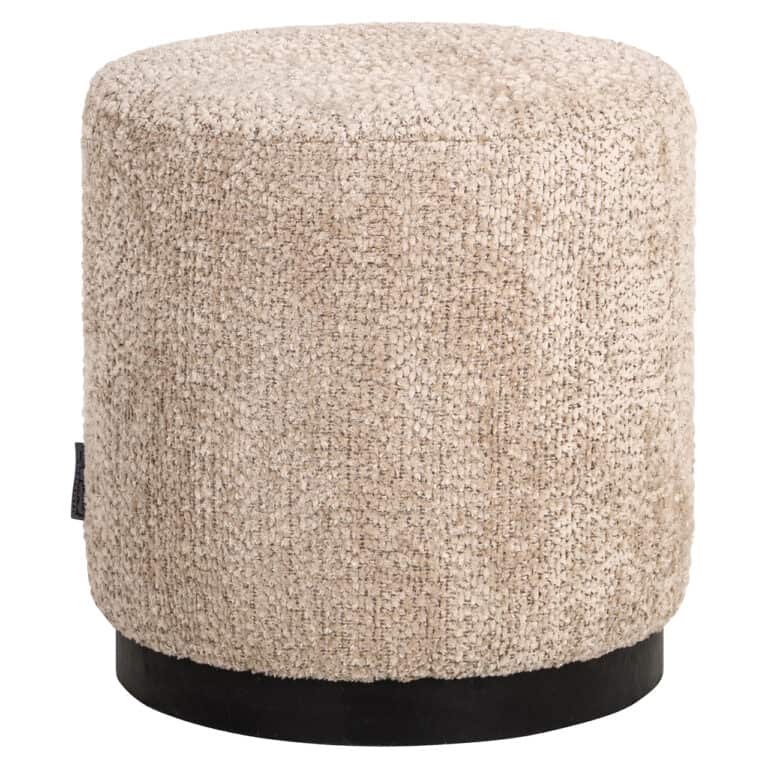 Pouf et repose-pieds Yoda en beige, fabriqués à la main, au design moderne.