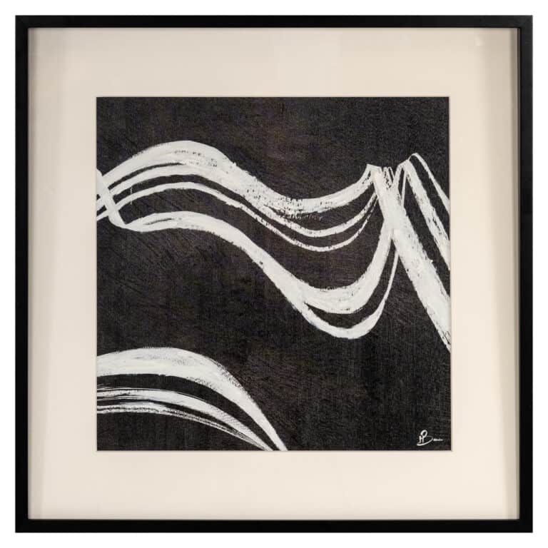 Art abstrait moderne en noir et blanc pour la décoration d'intérieur.