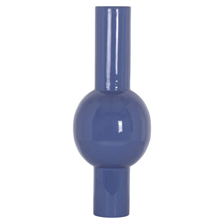 Vase bleu épuré pour une décoration d'intérieur moderne.