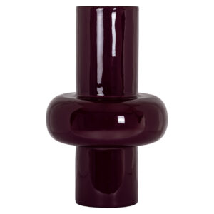 Vase „Ashlyn“ in Burgunderrot, modernes Design, Wohnaccessoire.