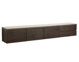 Lachance TV-meubel in bruin, modern design, ruime opbergmogelijkheden.