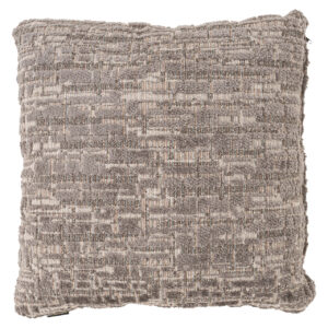 Kussen Olin greige 50x50 met textuur en neutrale kleuren.