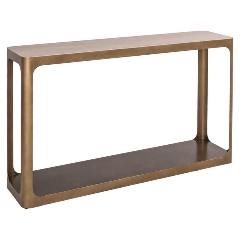 Elegante beige console Claridge met open ontwerp voor modern interieur.