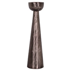 Kandelaar Saphira smoke klein, modern design, zwart en grijs.