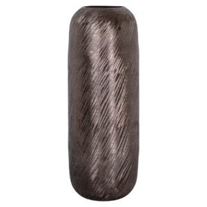 Decorative vase in a smoky color with a textured finish for home decor.