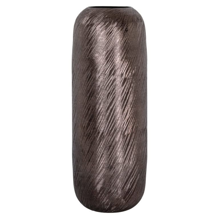 Decoratieve vaas in smoke kleur met textuur voor interieur.