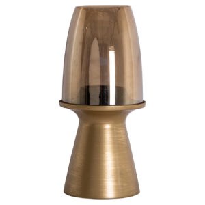 Brushed goud windlicht Danea, klein, elegant en modern design.