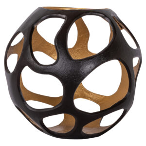 Large brown " Hurricane light " with an openwork design for interior decoration.