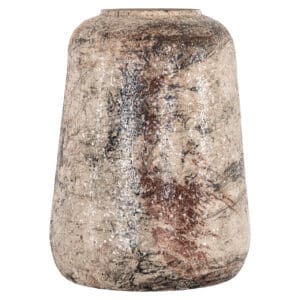 Dena Vase, large, beige, with a natural texture and rustic look.