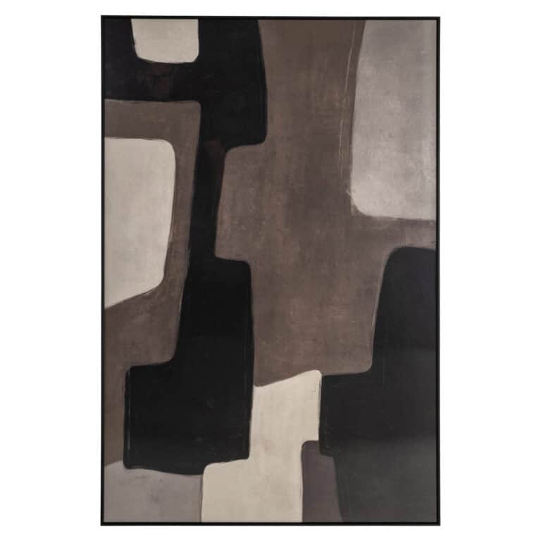 Abstracte wanddecoratie in bruintinten voor modern interieur.