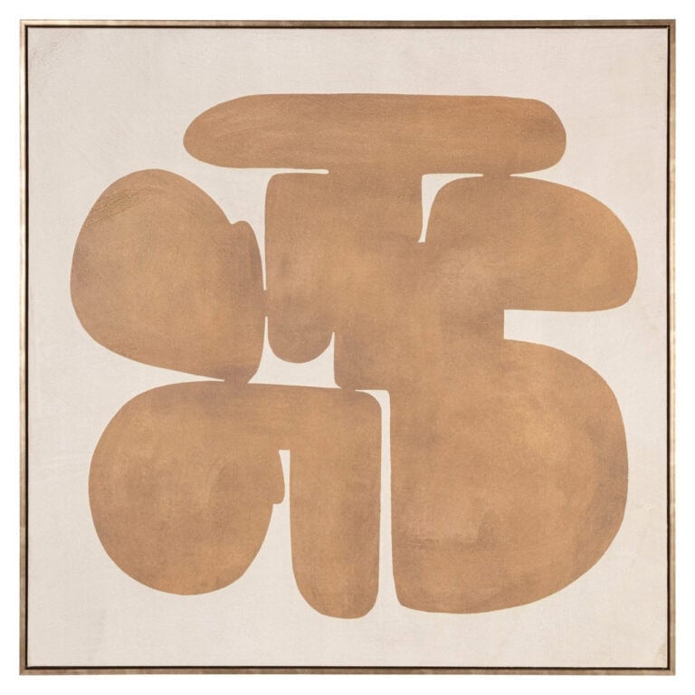 Œuvre d'art murale abstraite dorée pour une décoration d'intérieur moderne.