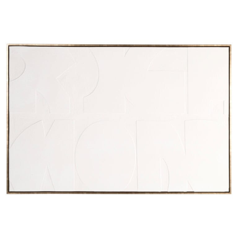 White wall art featuring abstract relief patterns for interior decoration.