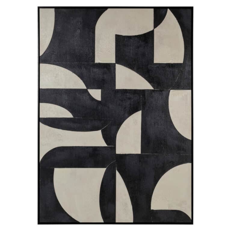 Moderne abstracte zwart-wit wanddecoratie voor interieur.