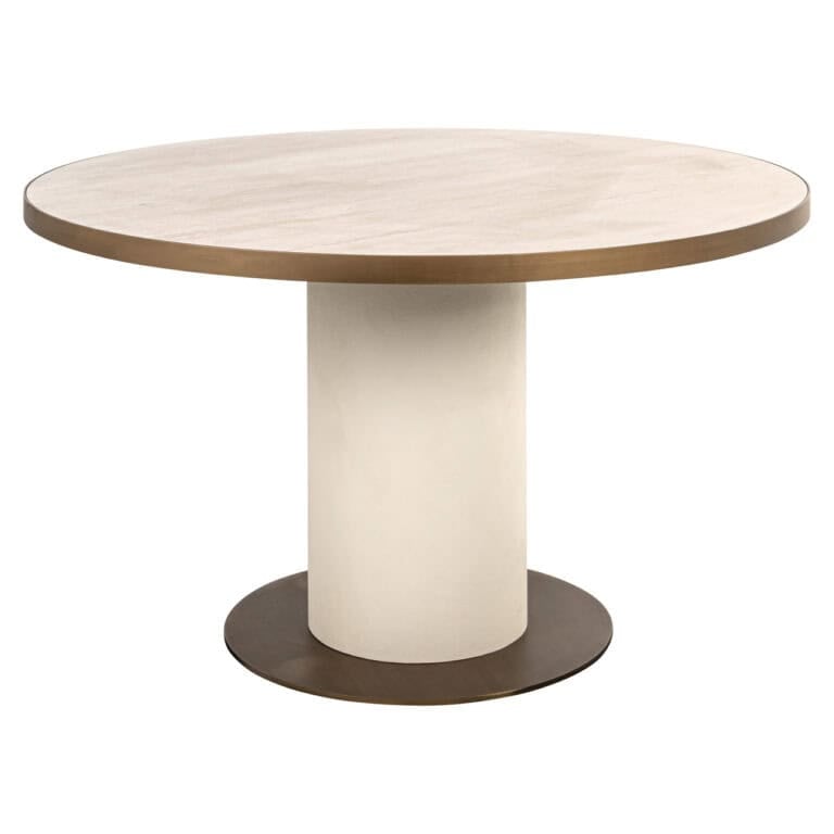 Modern round Tivoli dining table Tivoli white and wood, 130 cm in diameter.