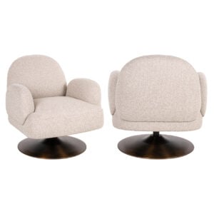 Luxe lounge stoel Kagney Biscotti swivel met comfortabele bekleding.