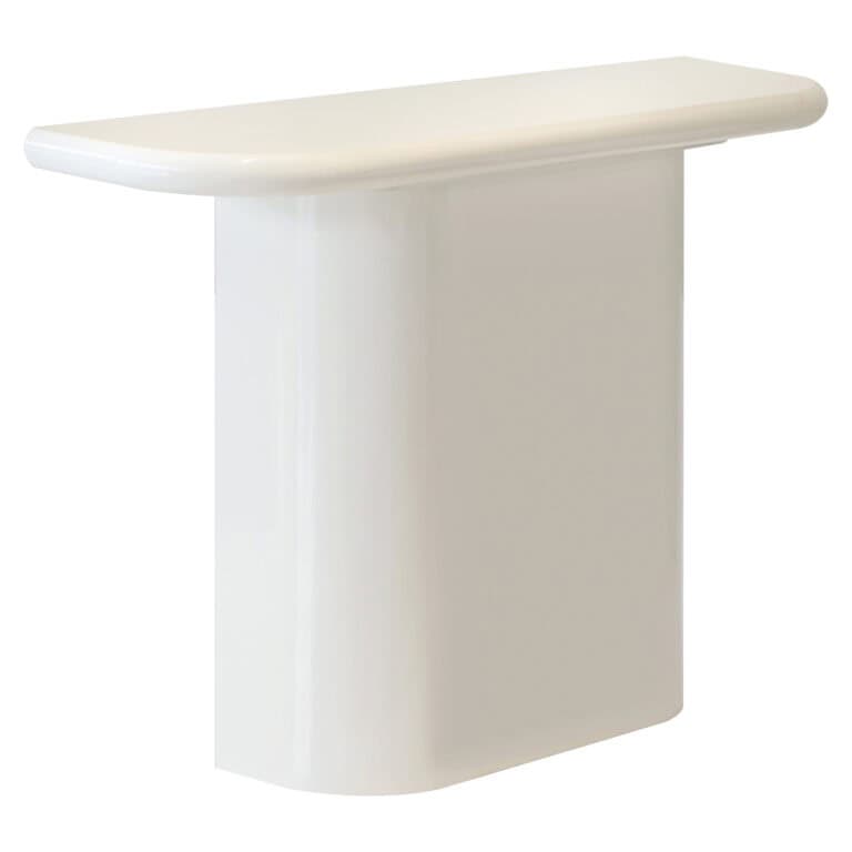 Strakke witte console tafel met moderne uitstraling.