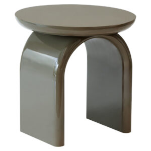 Merrick modern side table in green with a glossy finish.