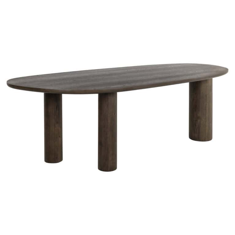Sturdy Ellington dining table in brown wood, modern design.