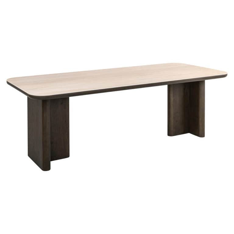 Nando dining table in brown wood, modern design, 270 cm long.