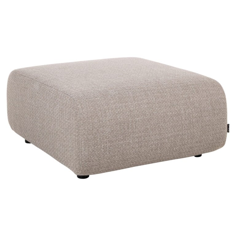 Modern Dawson ottoman in greige for outdoor use.