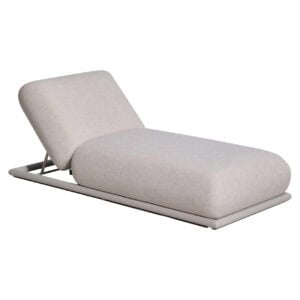 Luxuriöses Outdoor-Tagesbett in Beige mit verstellbarer Rückenlehne.