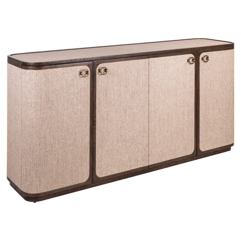 Dressoir Willox beige met 4 deuren, elegant en functioneel meubelstuk.