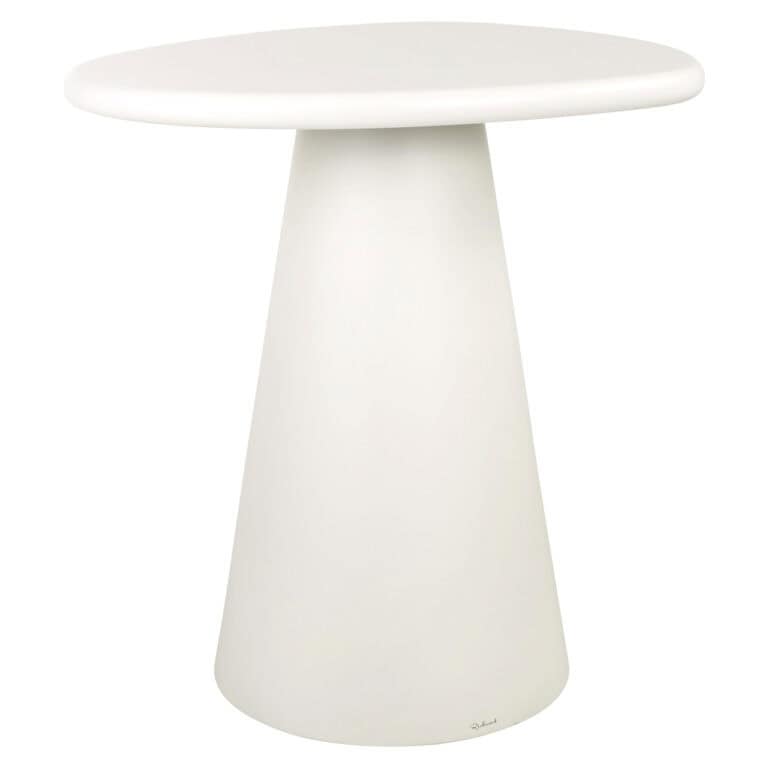 White bar table with a modern, sleek design for interior decor.
