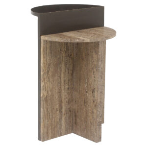 Moderner Beistelltisch in den Farben „Ash Brown“ und Schwarz mit einzigartigem Design.