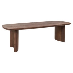 Eettafel Baldwin in spicebrown hout, modern design, ruime afmetingen.