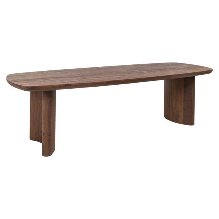 Eettafel Baldwin in spicebrown hout, modern design voor eetkamers.
