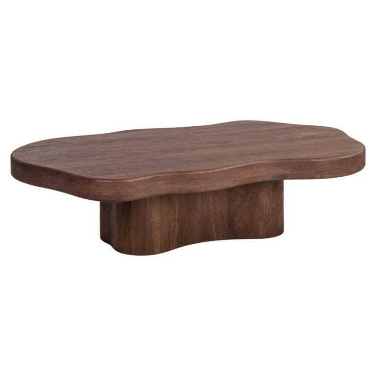 Houten salontafel Sherman in spicebrown afwerking.
