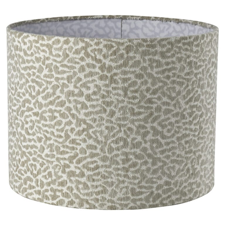 Beige leopard print lampenkap Zena 50Ø voor interieurdecoratie.
