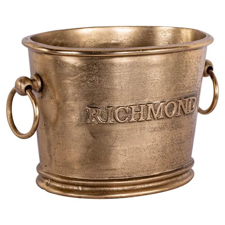 Antieke wijn- en champagnekoeler van Richmond Interiors in goudkleurige afwerking.